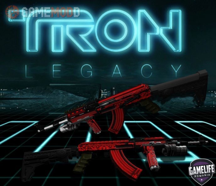 [Skin C.S 1.6] Chromed Red TRON AK47