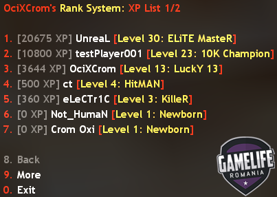 Rank System [XP|Levels|Ranks]